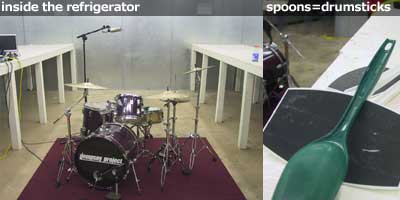 drums in the flowershop refigerator